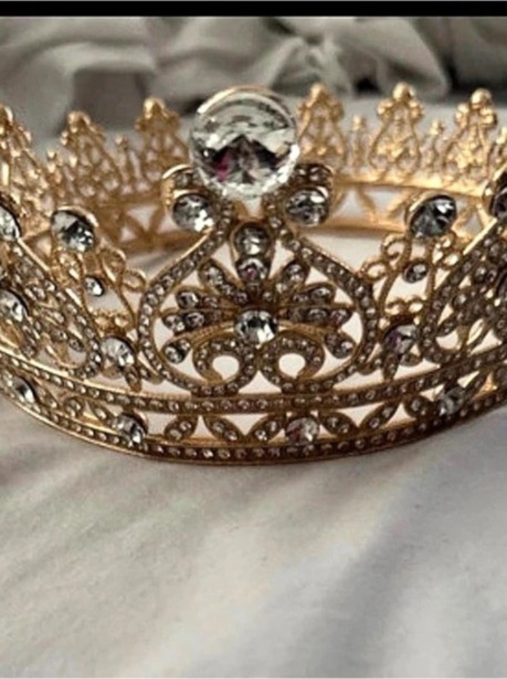 Gold & Silver Crystal Tiara Like New